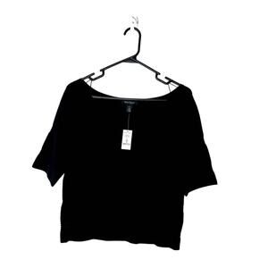 NWT WHBM Black Knit Blouse Top
